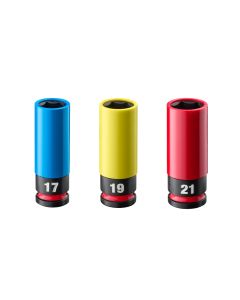 1/2" Lug Nut Wheel Socket Set (17mm, 19mm, 21mm)