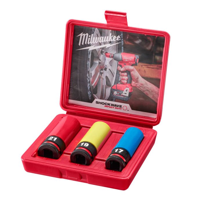 1/2" Lug Nut Wheel Socket Set (17mm, 19mm, 21mm) main product photo