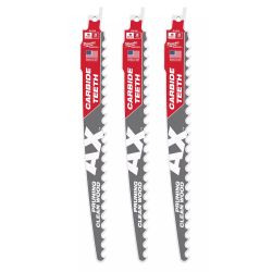 9'' 3TPI The AX With Carbide Sawzall Blade For Pruning & Clean Wood 3PK