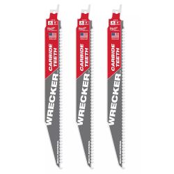 9'' 6TPI The WRECKER With Carbide Sawzall Blade 3PK